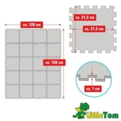 LittleTom Puzzlematte Kombi Grau Beige 16795 + 16792 18 Teile -Tonies 22433077 05