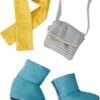 HABA 306579 Kleiderset Accessoires, 3-tlg. Puppen-Stiefel, Schal, Umhängetasche, 30 Cm -Tonies 24258286 01