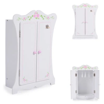 MONI Puppenkleiderschrank PH12B011 Holz, Maße 42,5 X 22 X 57 Cm, 3 Kleiderbügel Puppenmöbel 3 MONI Puppenkleiderschrank PH12B011 Holz, Maße 42,5 X 22 X 57 Cm, 3 Kleiderbügel Puppenmöbel