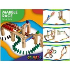 Calmado 200 Teilige Kugelbahn - Murmelbahn Set Aus Holz Für Kinder Inkl. Tasche + Anleitung -Tonies 28494975 05